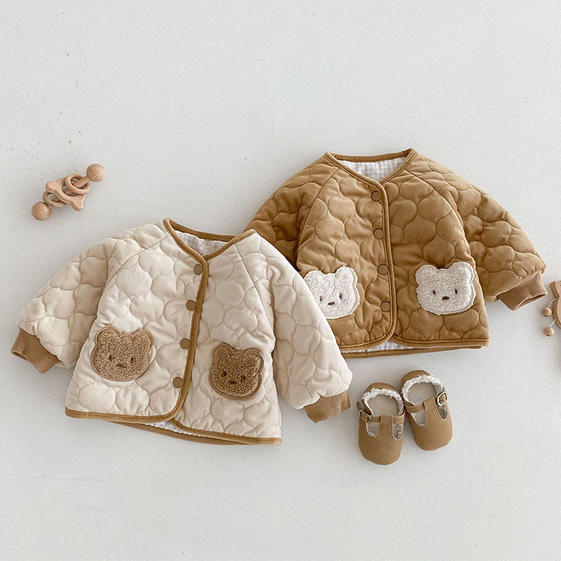 Winter Clothing Baby Girl - เสื้อผ้าเด็กฤดูหนาวปี 2025 ลายหมีน่ารัก เสื้อแจ็คเก็ตสองด้านสำหรับเด็กชายและเด็กหญิง เสื้อผ้าแฟชั่นเด็ก เสื้อแจ็คเก็ตบุนวมสำหรับฤดูใบไม้ร่วง