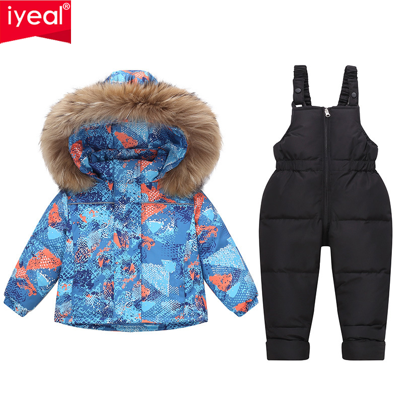 Winter Clothing Drawing For Kids - IYEAL ฤดูหนาวเด็กผู้หญิงลงเสื้อเด็กใหม่ Snowsuit Overalls สําหรับเด็ก Jumpsuit