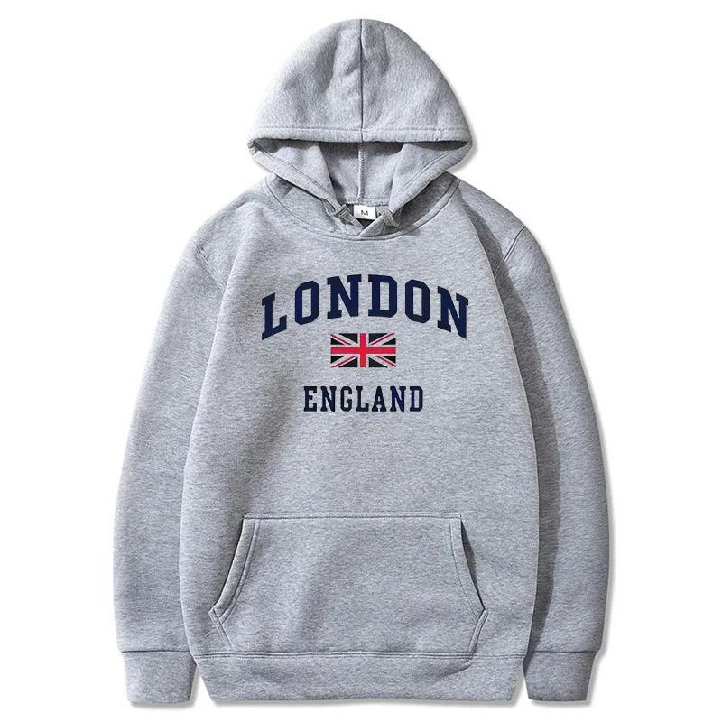 Winter Clothing London - เสื้อฮู้ดดี้ลอนดอนอังกฤษ เสื้อกันหนาวมีฮู้ดสำหรับผู้ชาย เสื้อสเวตเชิ้ตผ้าฟลีซสำหรับฤดูหนาวและฤดูใบไม้ร่วง เสื้อฮู้ดดี้ลำลองสำหรับเล่นกีฬากลางแจ้ง เสื้อฮู้ดดี้ผู้ชายและผู้หญิง เสื้อผ้า