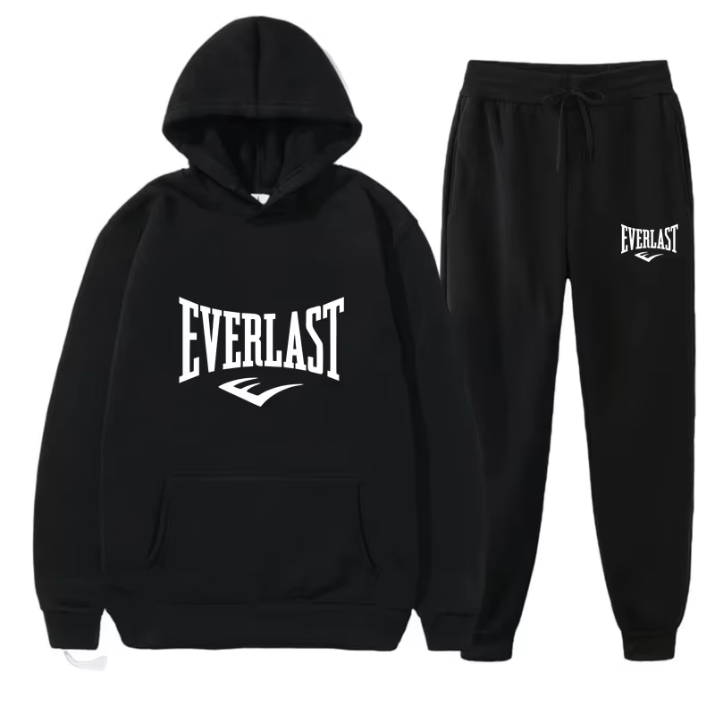 Winter Clothing For Men - ชุดกีฬาผู้ชาย EVERLAST ชุดออกกำลังกาย ชุดวิ่ง ชุดกีฬาพร้อมสายรัด ชุดฮู้ดดี้ฤดูใบไม้ร่วง_ฤดูหนาว