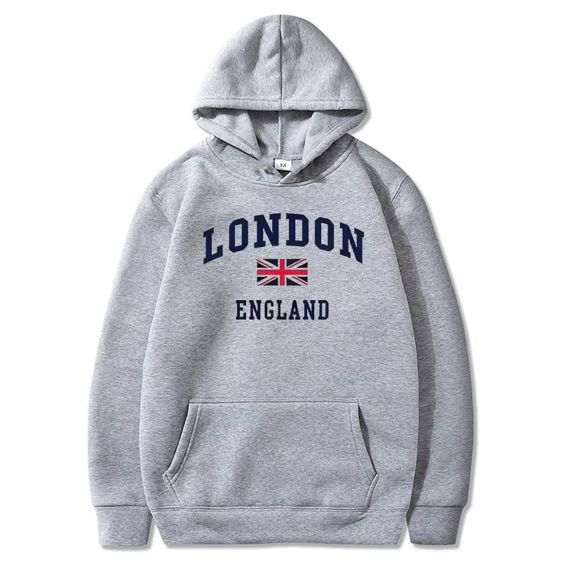 Winter Clothing London - เสื้อฮู้ดดี้ผู้ชายจากลอนดอน อังกฤษ เสื้อสเวตเตอร์มีฮู้ดสำหรับฤดูหนาวและฤดูใบไม้ร่วง ผ้าฟลีซ เหมาะสำหรับกิจกรรมกลางแจ้ง กีฬา