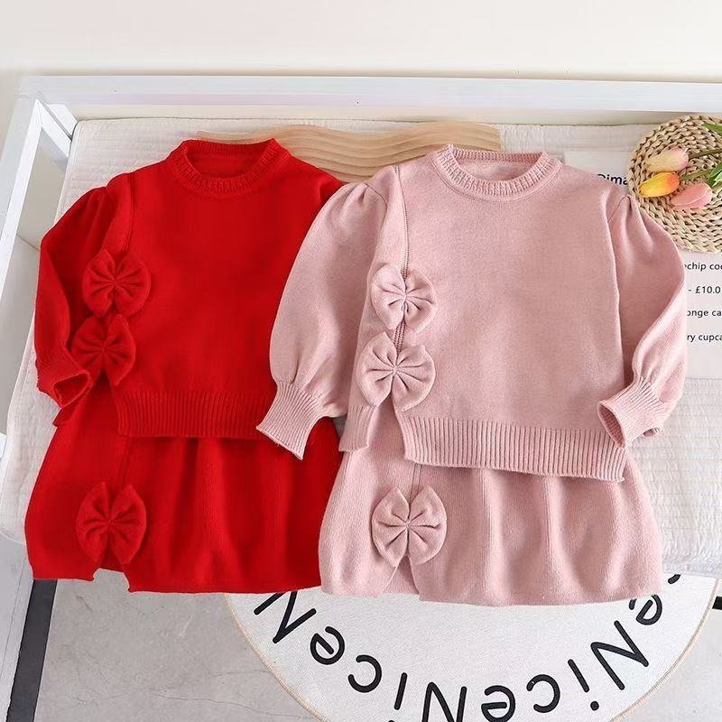 Winter Clothing That Starts With O - ชุดเสื้อผ้าเด็กหญิง 2 ชิ้นเสื้อแขนยาวชุดฤดูใบไม้ร่วง/ฤดูหนาวเสื้อ + ชุดกระโปรงเสื้อผ้าเด็กสําหรับเริ่มต้นโรงเรียน