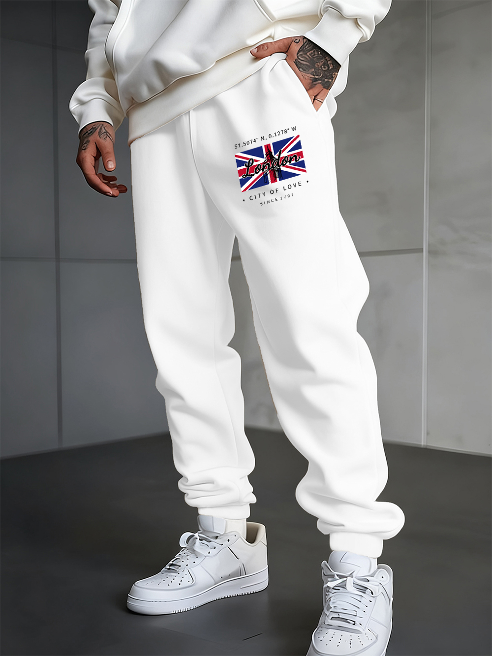 กางเกงวอร์มพิมพ์ลายธงชาติลอนดอ - Winter Clothing London บทวิจารณ์และราคา